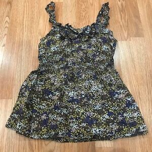 Anthropologie Eloise Floral Tank Top Size Small